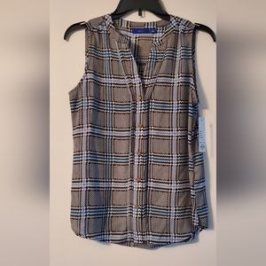 Apt 9 Sleeveless button down blouse. Size XS New with tags. Multi color